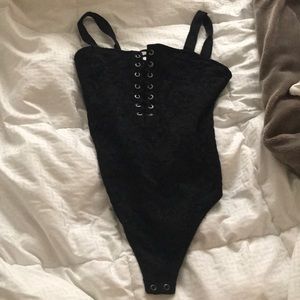 Express black lace body suit